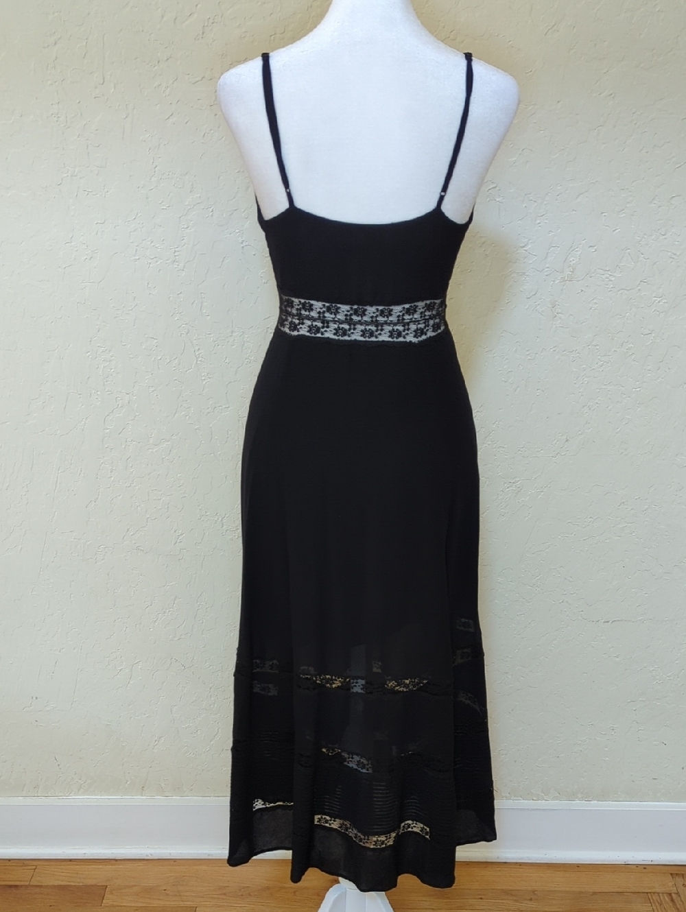 Reformation Black Lace-Panel Midi Slip Dress - Picture 8 of 16